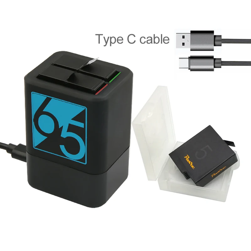 battery and charger Батарея для камеры+ 2 слота зарядное устройство для GoPro Hero 8 7 6 5 черный AHDBT-501 батарея тип-c двойное зарядное устройство для Go Pro Hero8 - Цвет: battery and charger