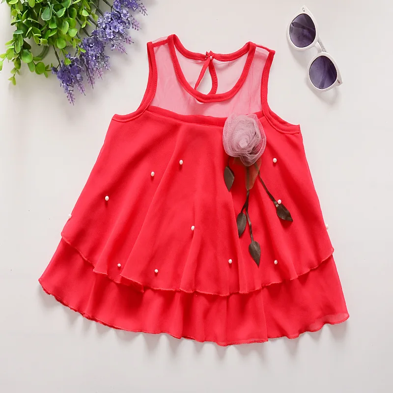 Платье принцессы с цветочным рисунком для девочек детская одежда лето 2017 г.