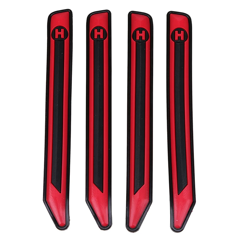 Red Black Posbay 4 шт./Автомобильный бампер для двери, резиновый протектор для большинства автомобилей, внедорожников, грузовиков, защита двери, универсальный бампер - Цвет: Red Black