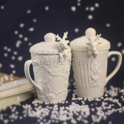 Кружевная рельефная керамическая чашка для молока с крышкой и ложкой кофейная