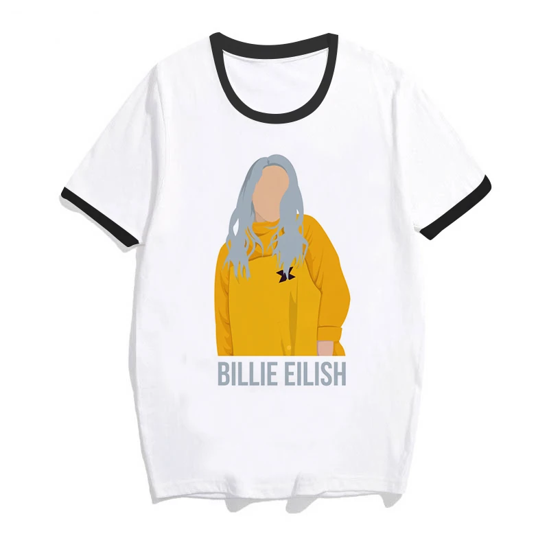Футболка в стиле хип-хоп Billie Eilish, Повседневная футболка с круглым вырезом и коротким рукавом, летняя мужская и женская футболка, высокое качество, футболка, топ