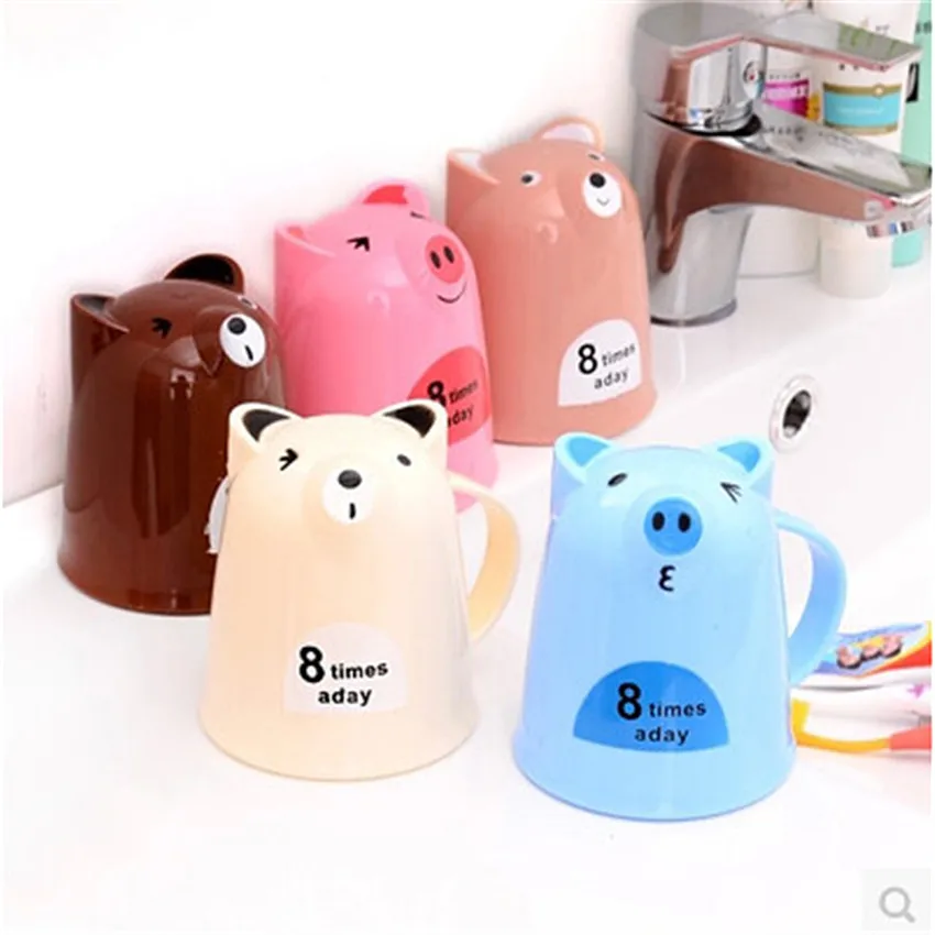 1 шт креативное милое пластиковый медведь молока кофейная чашка с изображением