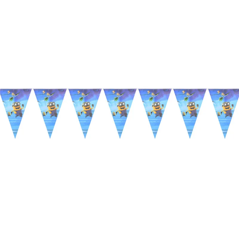 Flag Мультфильм Миньон тематическая вечеринка на день рождения украшения Дети одноразовые столовые приборы набор салфетки тарелка Подарочный пакет вечерние принадлежности детский душ - Цвет: Flag