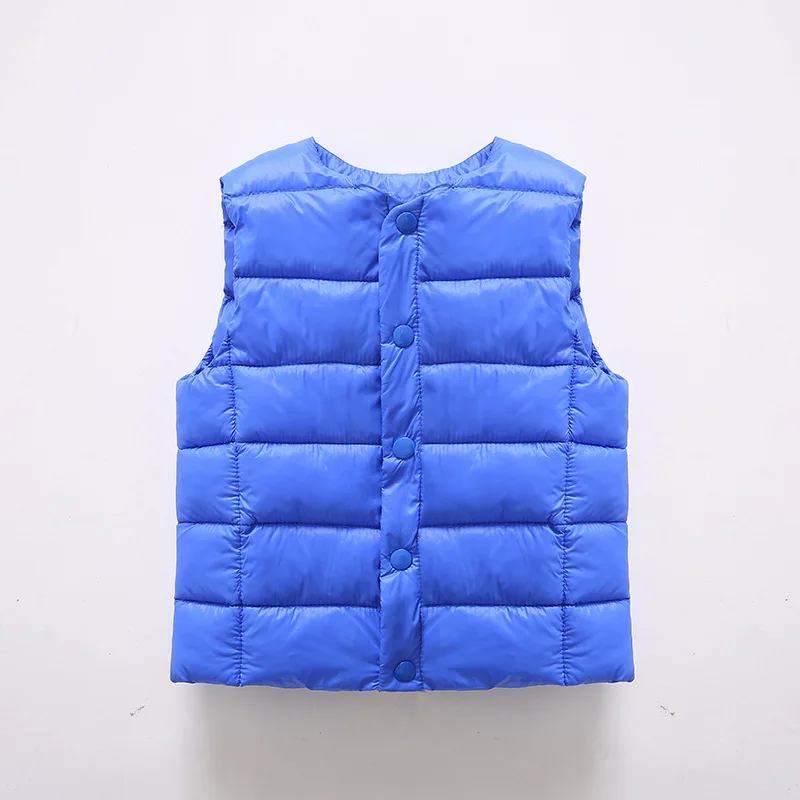 Autumn Winter Waistcoat Boys Girls Baby Coats Child Children Clothes Baby Down Jacket Kids Warm Stand Collar Down Vest - Цвет: Небесно-голубой