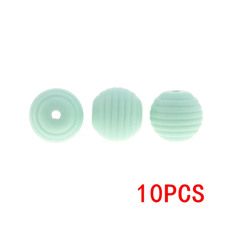Mint green38 10 шт. Детские Жевательные силиконовые бусины цветок DIY Детские Прорезыватели для зубов Бабочка ожерелье без БФА DIY держатель для соски аксессуары - Цвет: Mint green38