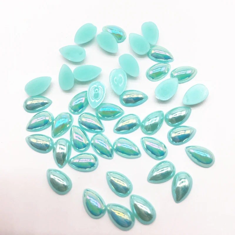 10 6x10/8x12/10x14/13x18mm Flatback Half Teardrop Shape Plastic ABS Imitation Pearl Beads For Jewelry Craft Scrapbook Decoration - Цвет: 10