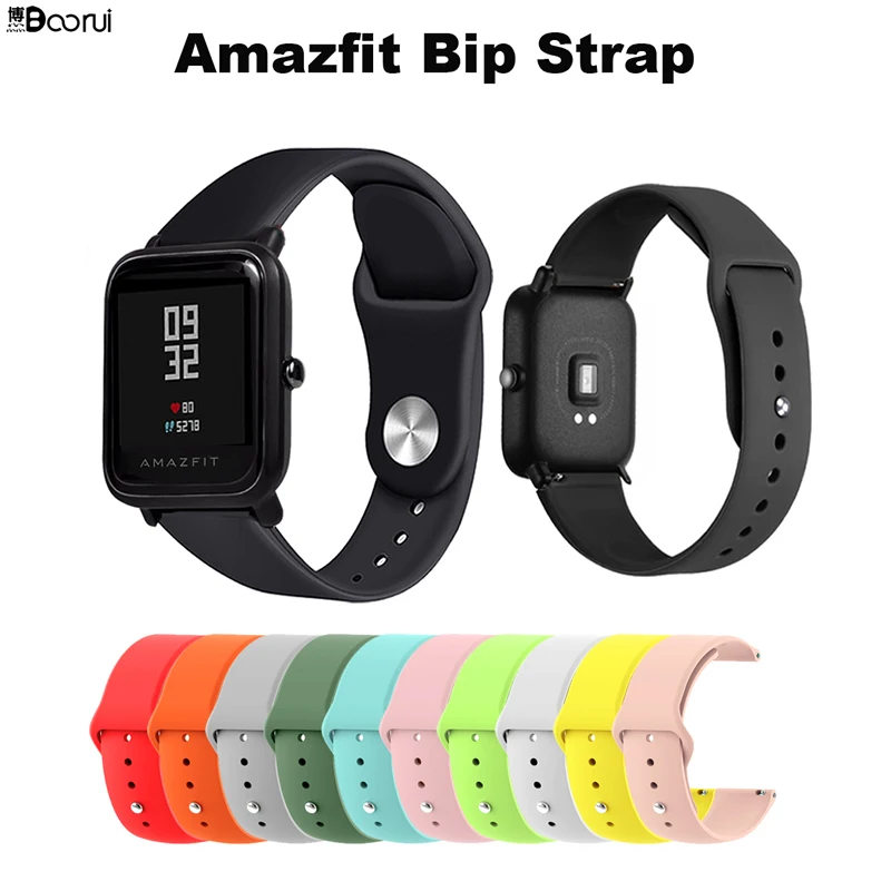BOORUI 20/22 мм ремешок для часов Силиконовый Браслет Для Xiaomi Amazfit Bip Bit Pace ремни Correa для huawei часы 2/samsung Шестерни S2