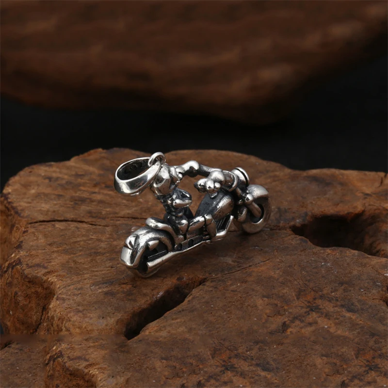 2019 Hiphop Punk Skull Motorcycle Pendant 100% 925 Sterling Silver Men Women Necklace Jewelry making sieraden maken P32 | Украшения и