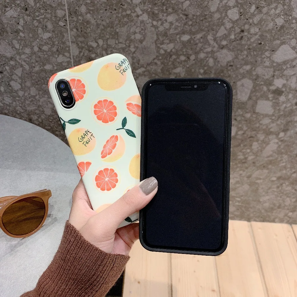 Грейпфрут Kimi манго Steen чехол для телефона i Phone case 6s силиконовый матовый iPhone XR Capa Cute