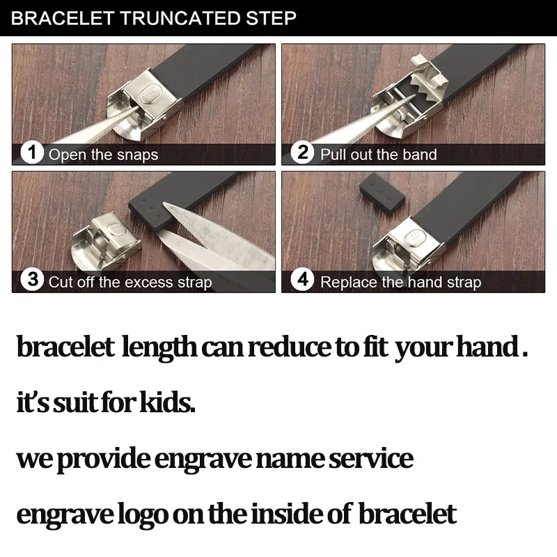 

AZIZ BEKKAOUI Stainless Steel Black Silicone Bracelets For Men Punk Cross Bracelets & Bangles 16MM Wide Bangle Engrave Name