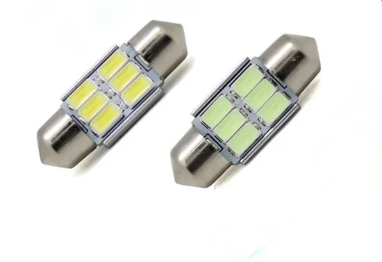 

Новый продукт-31 мм Светодиодная яркая 5630-6SMD лампа для чтения 36/39 с двойным наконечником и декодирующим автомобильным купольсветильник том