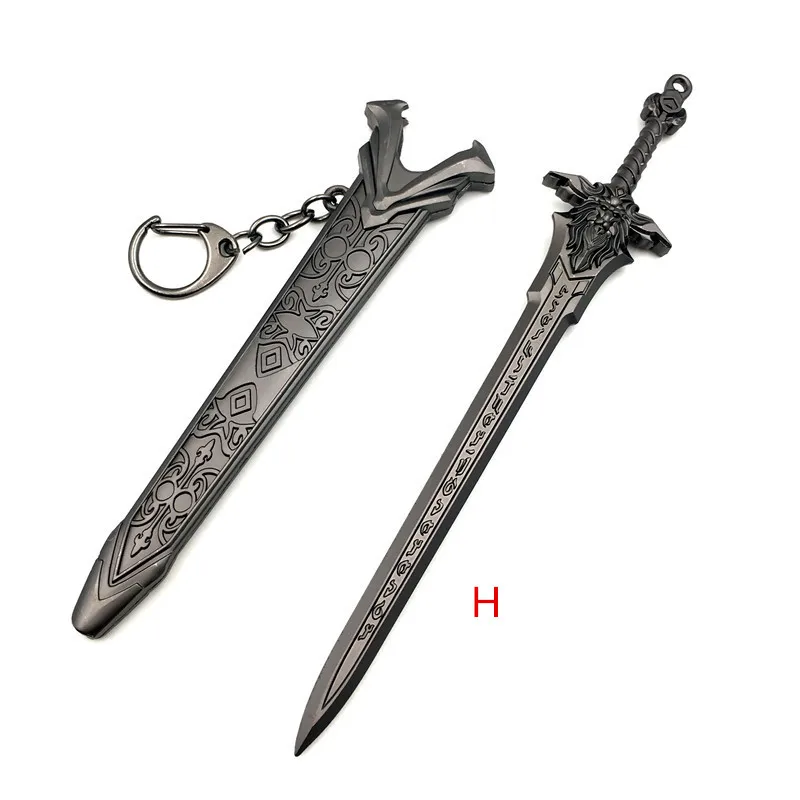 С Рождеством, брелок для ключей Arthas Menethil Frostmourne Illidan Stormrage Warglaive of Azzinoth 15-17 см - Цвет: H
