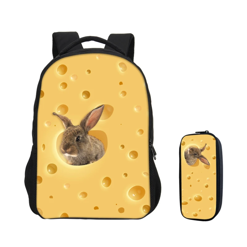2 шт./компл. рюкзаки с объемным принтом Хомячки Кот Cheeses Kawai для девочек и мальчиков