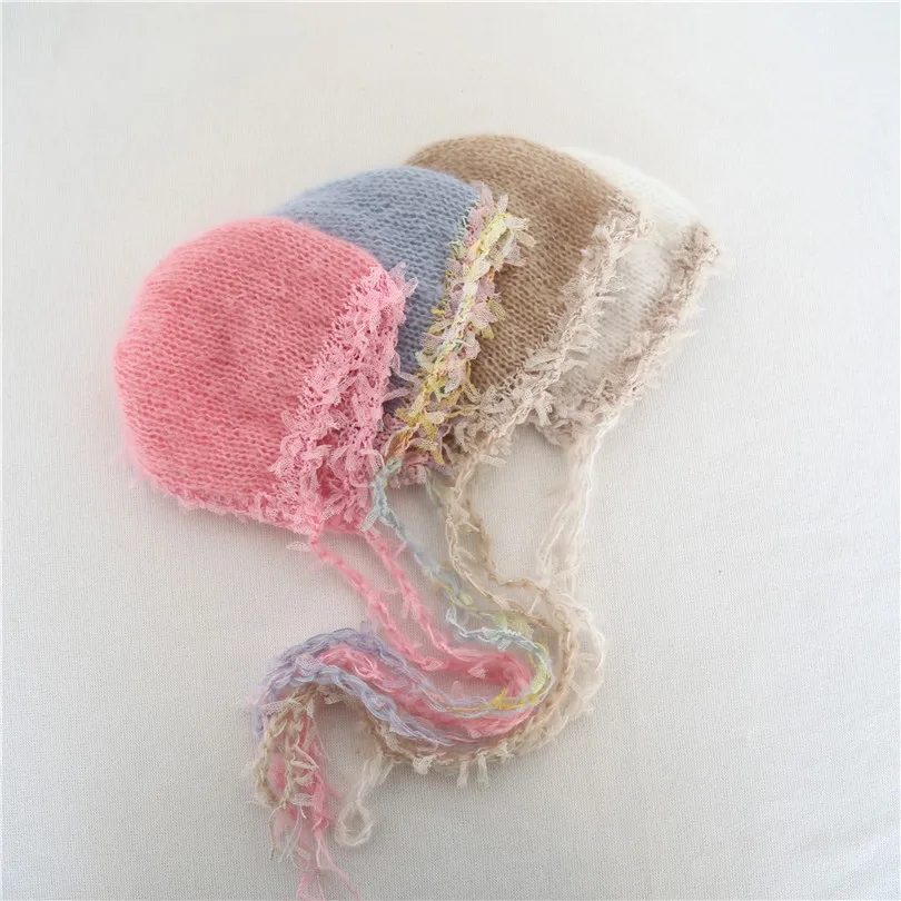 Комплект из шапки и шарфа для новорожденных вязаный крючком Пижамный головной