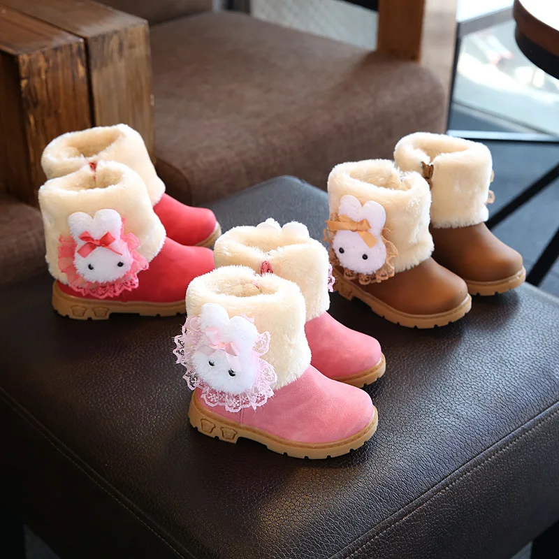 Новинка детские ботинки Толстая Теплая обувь замшевые зимние до середины икры на