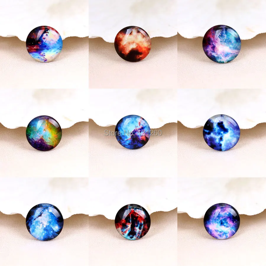 10 шт. DIY sky Milky Way Galaxy узор Круглый Стеклянный кабошон Купол шармы Ювелирная