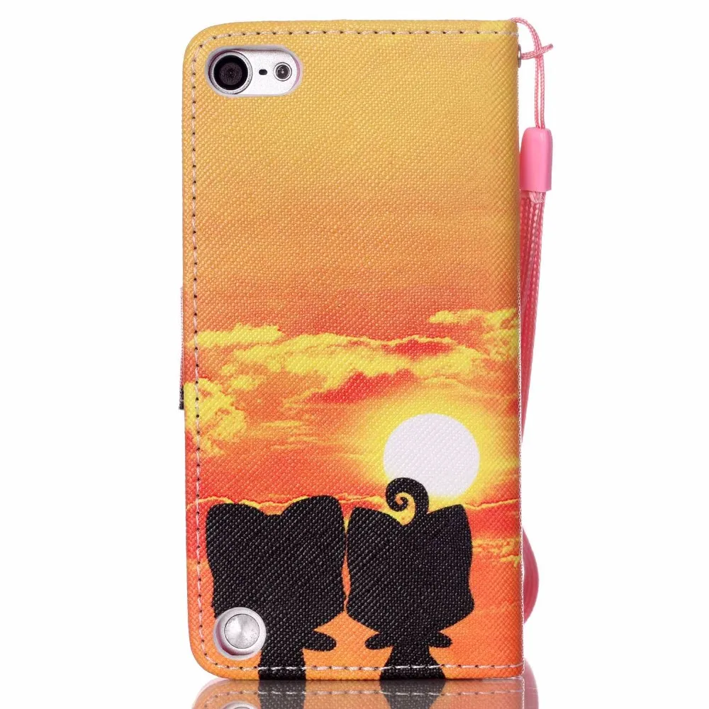 Новые моды Флип Кожаный Силиконовый Магнитный Стенд Wallet Чехол Для Apple iPod Touch 5 touch6