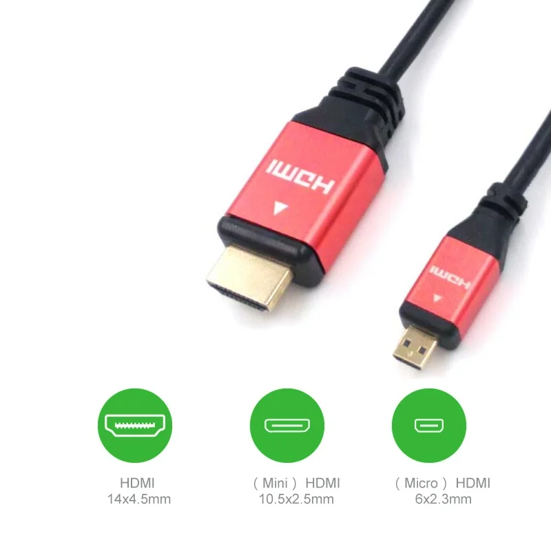 Кабель Micro HDMI 1 м 2 3 5 с Ethernet для сотовых телефонов win8 1080P новый металлический