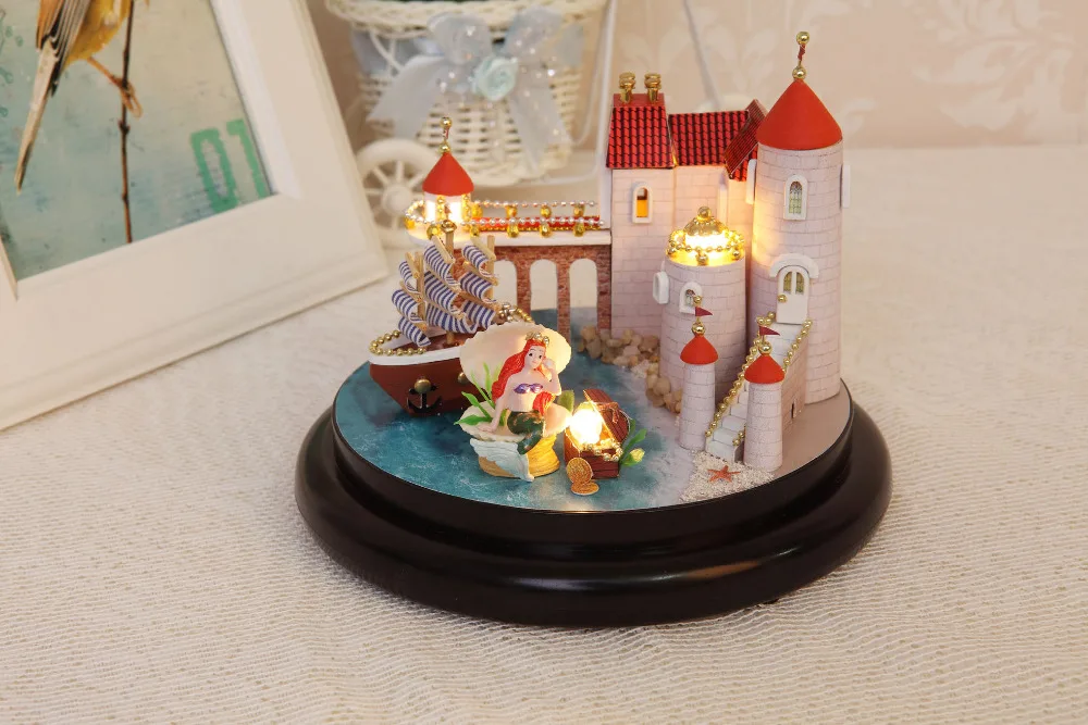 CUTEBEE кукольный дом Миниатюрный DIY кукольный домик с деревянная мебель для дома игрушки для детей подарок на день рождения B21