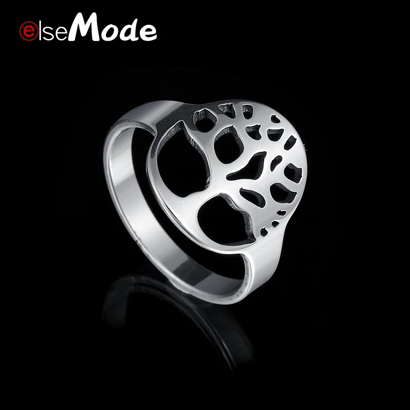 ELSEMODE трендовые Простые полые кольца с деревом жизни женские мудрости новые