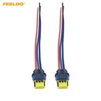 feeldo 2pcs car hid xenon bulb ballast plug cable d1 d3 hid cord connector wire harness power cable 5968