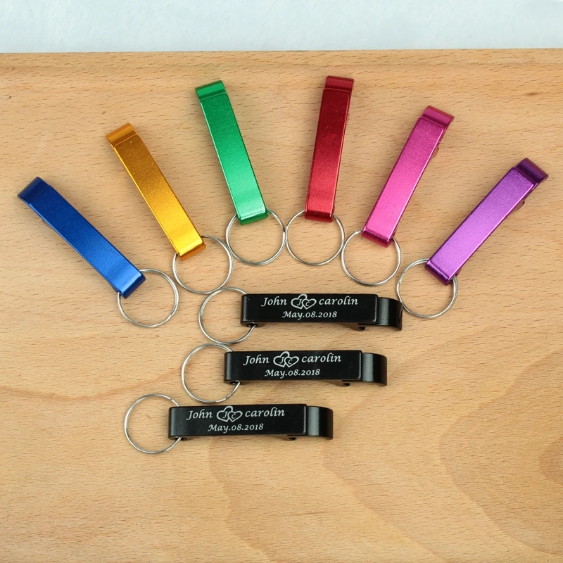 Персонализированный брелок открывалка для бутылок с сумкой из органзы|Сувениры