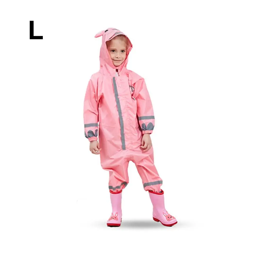 Pink L Детский спортивный костюм, непромокаемый, ветрозащитный, из полиэстера, один предмет, легкий плащ с капюшоном для детей, унисекс, от 3 до 10 лет - Цвет: Pink L