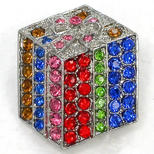 

Colorful Rhinestone Gift Box Pin brooches C708 E