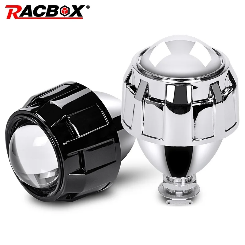 RACBOX автомобильный Стайлинг 2,5 дюймов HID Bi xenon мини-проектор Объектив модифицированный H4 H7 Фары линзы черный серебристый использовать H1 лампы