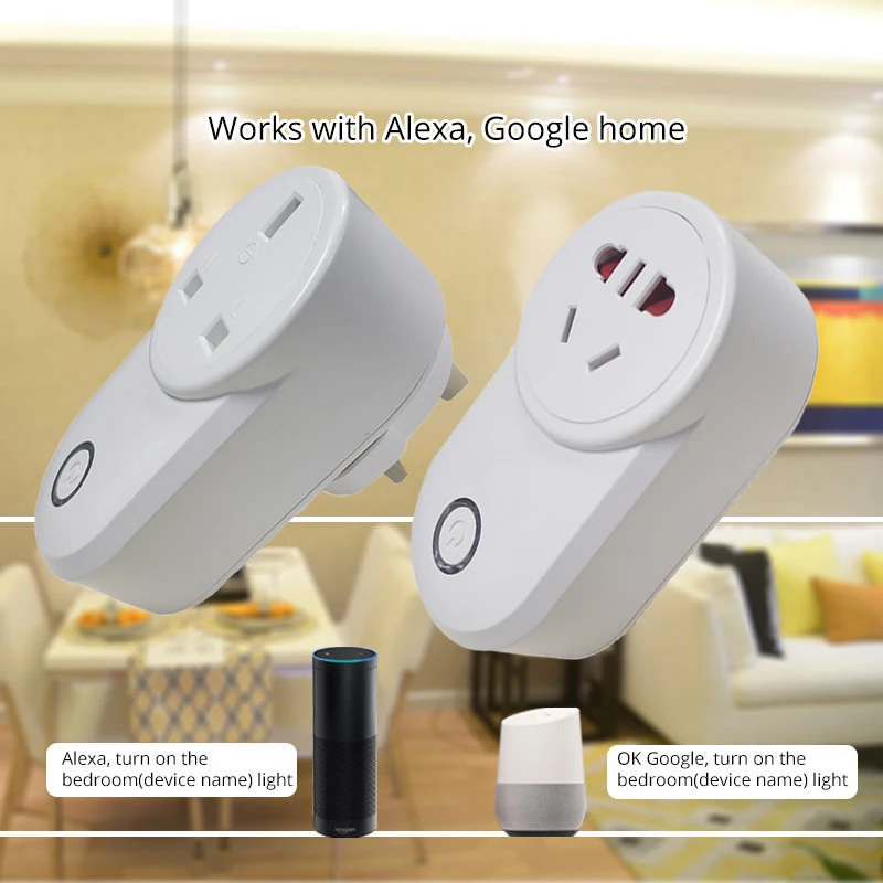 Ewelink SA-014 Smart Socket Home WiFi Switch Work with Alexa Echo Google Multi-Standard Plug APP Voice Remote Control | Электроника