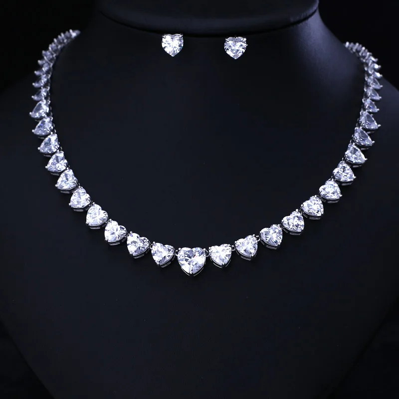 Роскошные Висячие серьги и ожерелье с кристаллами циркония лучшего качества