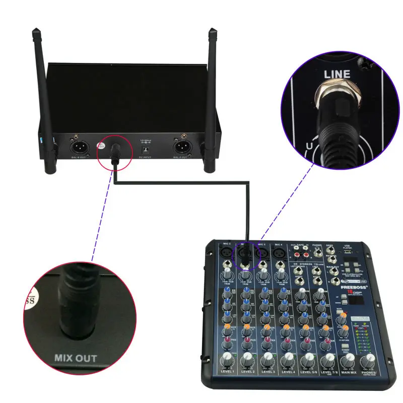 Freeboss M-2280 50 м расстояние 2 канала ручной микрофон системы караоке вечерние Dj церкви UHF беспроводной микрофон