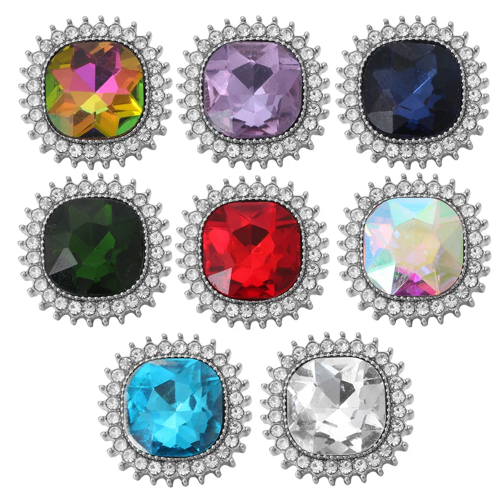 

10pcs/lot New High Quality Snap Button Jewelry Rhinestone Flower 18mm Snap Buttons Fit Snap Button Bracelet Necklace For Women
