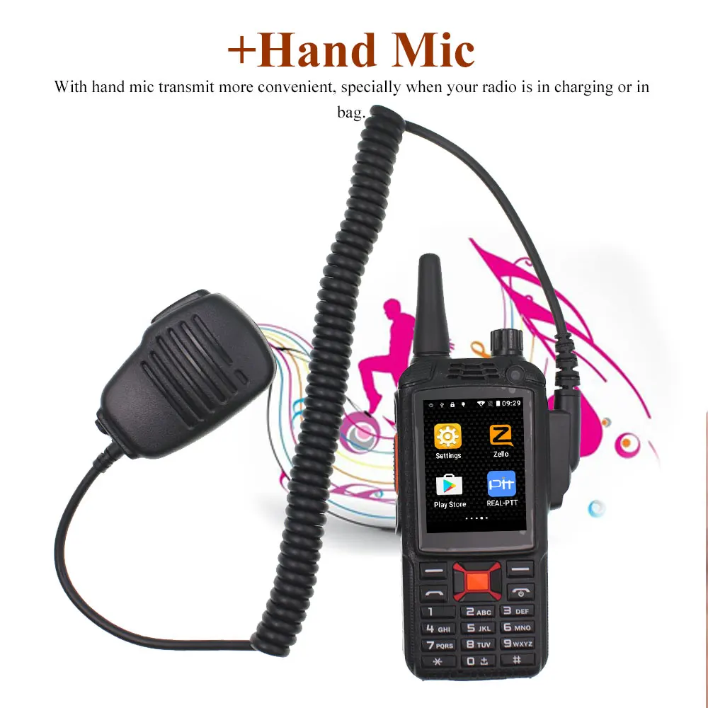 3G-G22plus-MIC-M5 Anysecu WCDMA GSM 3g wifi радио G22+ Android система FM trancever 3g-22 PLUS F22 сеть радио работает с Real-ptt/Zello - Цвет: 3G-G22plus-MIC-M5