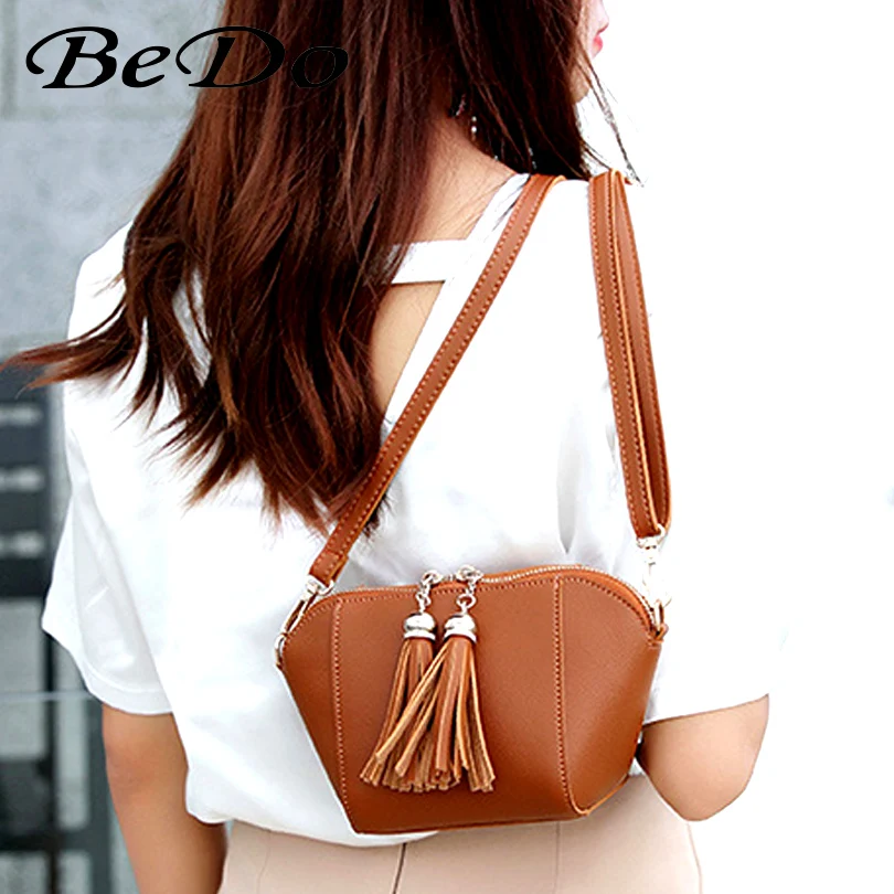 Модные женские мини сумки BeDo с кисточками дизайнерские мессенджеры от