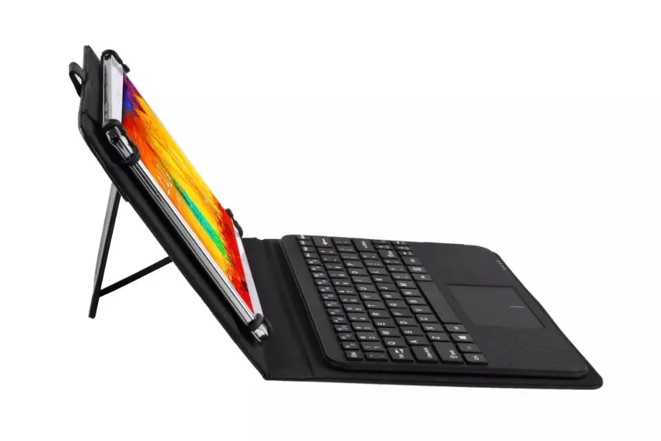 Съемная Беспроводная Bluetooth клавиатура с тачпадом + PU кожаный чехол подставка для