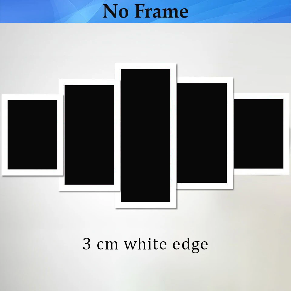 

Wall Art Modular Poster Frame HD Printed Home Decor 5 Pieces/Pcs Animal White Tiger Painting Modern Canvas Living Room Pictures