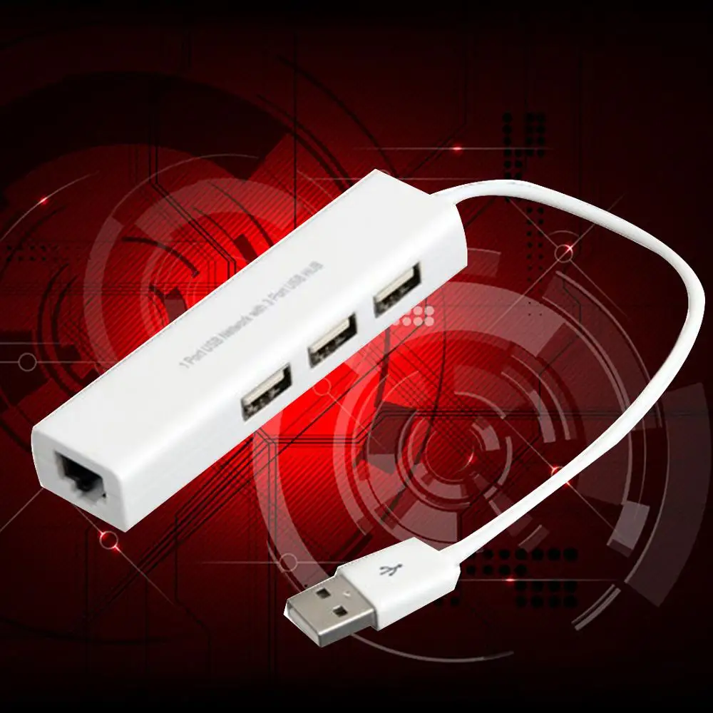 Новое поступление USB 2 0 RJ45 сетевой кабель для интернета адаптера + 3 Порты и разъёмы концентратора Mac OS Win7 8 XP