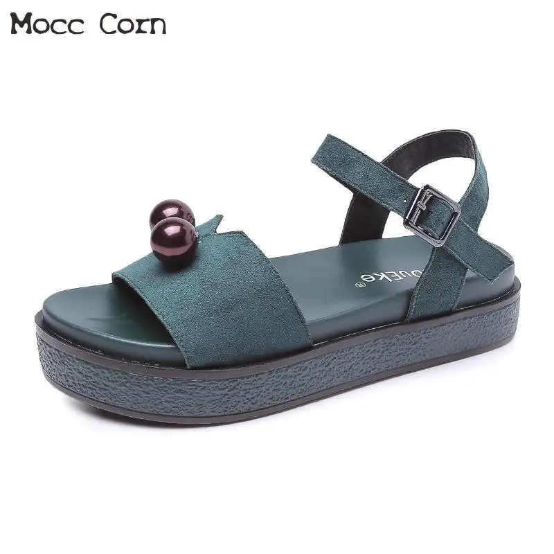 Сандалии женские в римском стиле босоножки на платформе открытый носок плоская