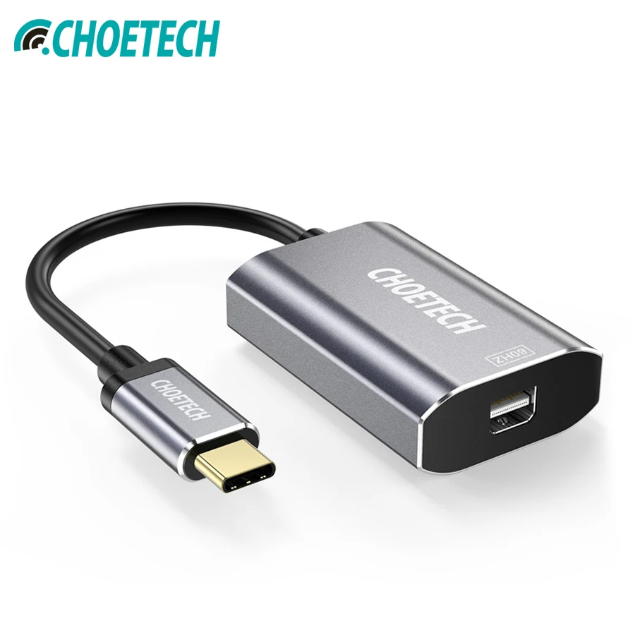 CHOETECH USB C к мини адаптер для дисплея 4K @ 60Hz Тип Мини DP с 60 Вт доставка питания Galaxy S9/S9