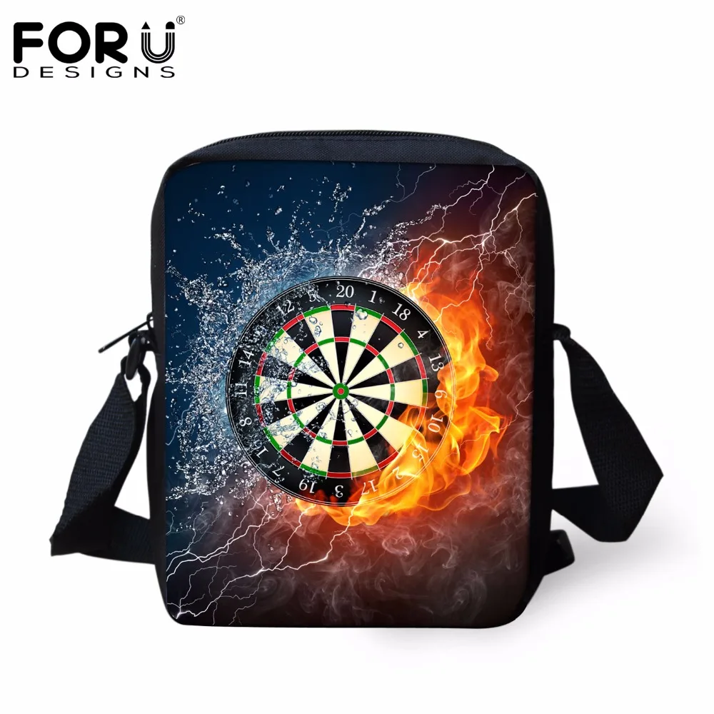 Маленькие дорожные мужские сумки FORUDESIGNS крутые мессенджеры с принтом пламени и