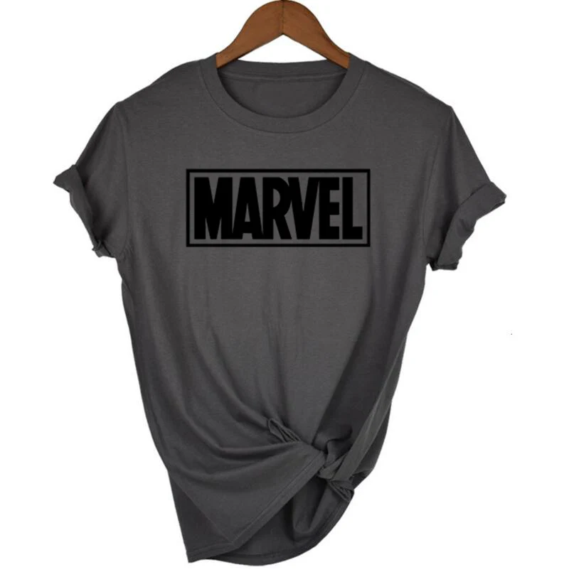 Модная футболка Marvel с коротким рукавом, женская футболка с принтом черной Пантеры, футболка с круглым вырезом, комическая футболка с надпись Marvel, топы, женская белая одежда, футболка