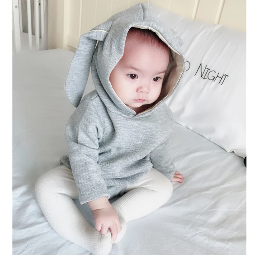 

Christmas gift cartoon long ear bunny design baby romper autumn winter thick warm infant newborn jumpsuit toddler overalls