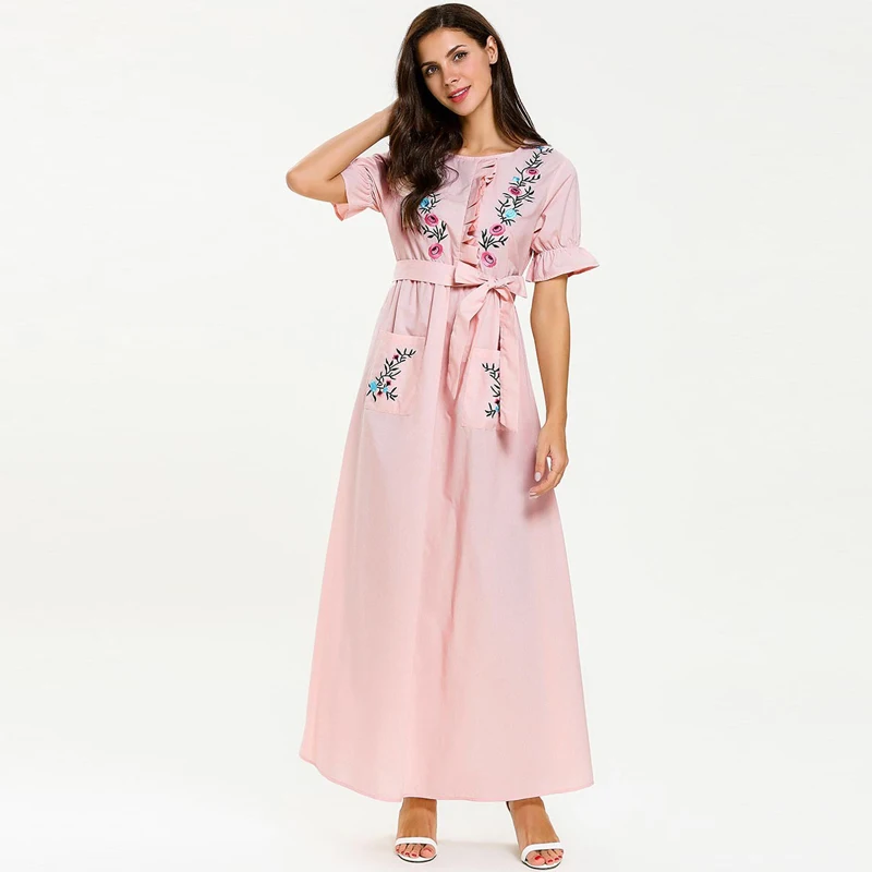 Платье размера плюс, Vestidos Longo Robe Femme Ete, Летнее Длинное богемное Платье макси с вышивкой, Бандажное Хлопковое платье, женская одежда