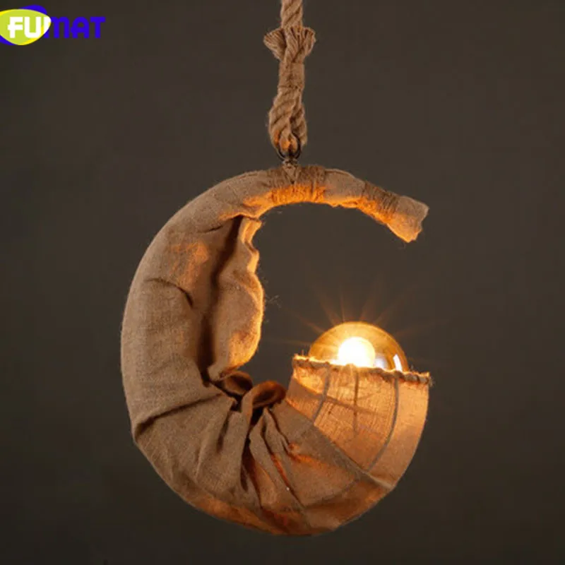 Фумат Лофт подвесные светильники пеньковая веревка Hanglamp Американский потолок