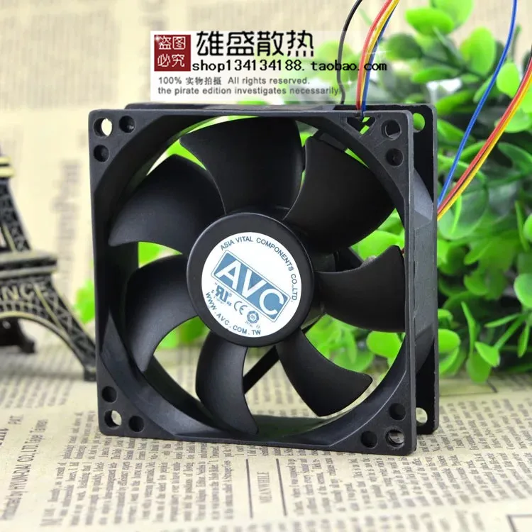 

Free shipping original AVC 8025 8CM DS08025T12HP028 0.30A 80 * 80 * 25mm 4 wire ball fan thermostat mute