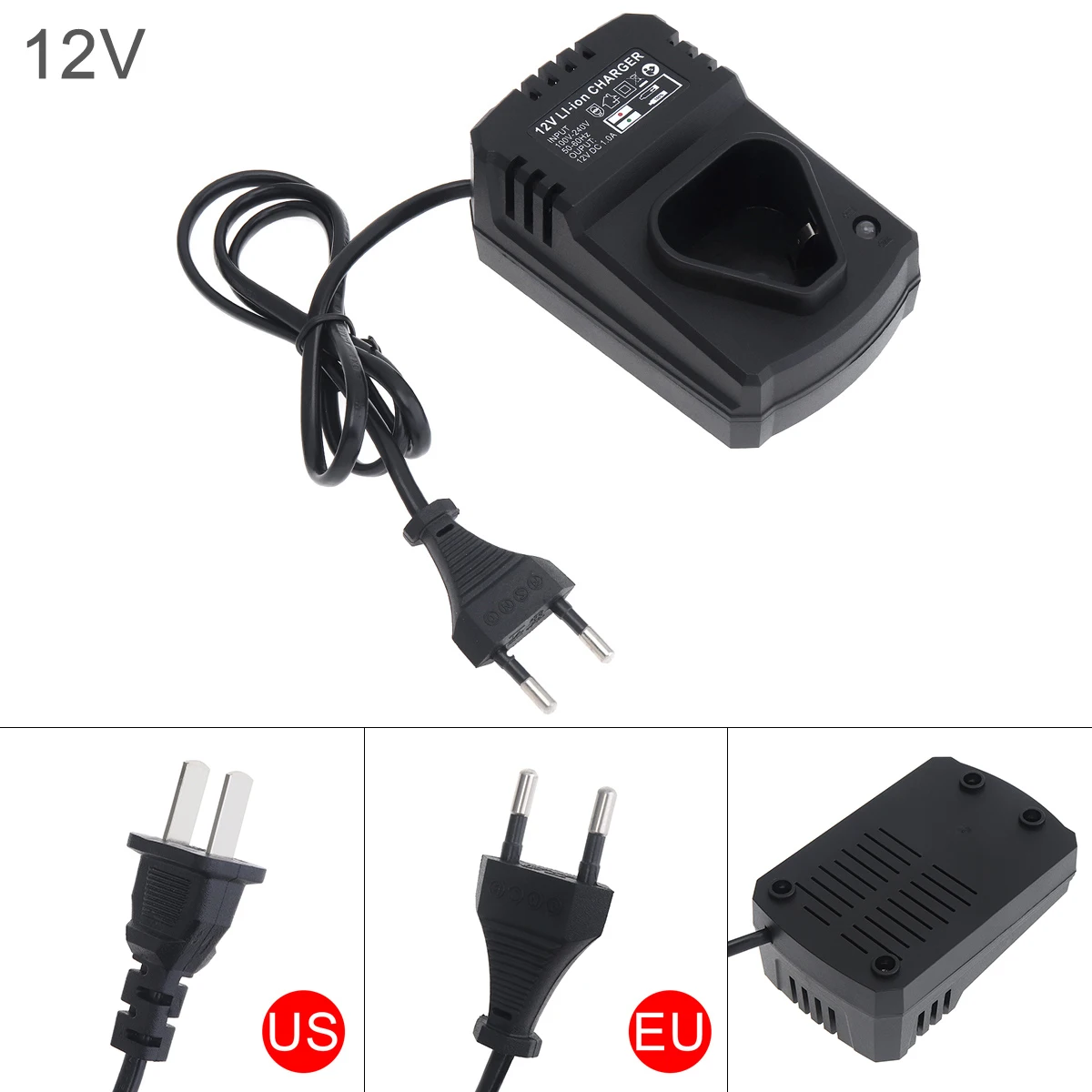 DC 12V Портативный Многофункциональный литий-ионный литиевый аккумулятор зарядное устройство перезаряжаемый адаптер питания для электрической дрели шуруповерт