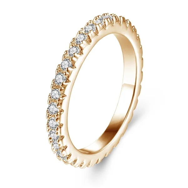Champagne Gold Color ZHE FAN модные белые круглые кольца для женщин AAA инкрустация кубическим цирконием Halo Кольцо свадебное розовое золото цвет родиевое покрытие Размер 5-10 - Цвет основного камня: Champagne Gold Color