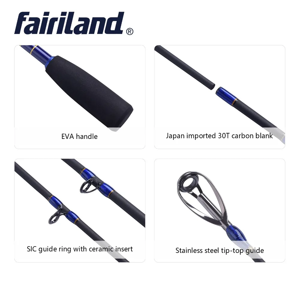 Рыболовная удочка Fairiland 6 ƍ' для заброса приманки высокоуглеродистая ловли