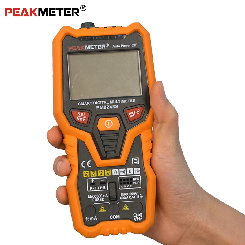 Peakmeter PM8248S умный автоматический профессиональный мультиметр Вольтметр с